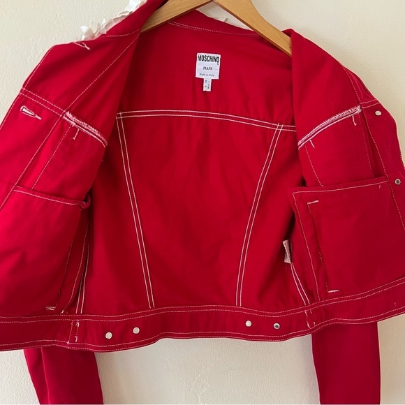 Vintage MOSCHINO "Love Me, Love Me Not" Daisy Collar Denim Jacket - Picture 4 of 14